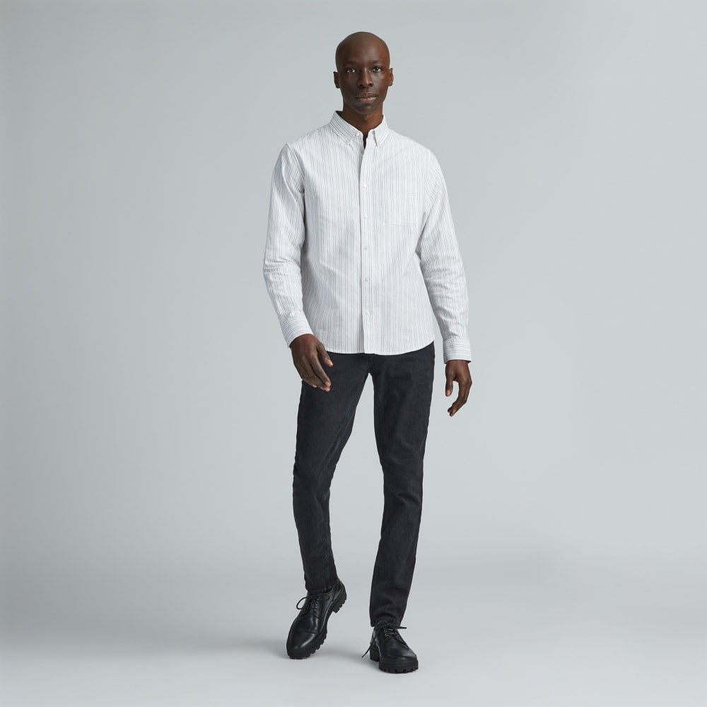 The Classic Oxford Shirt | Canvas / Mauve / Chocolate | Tall