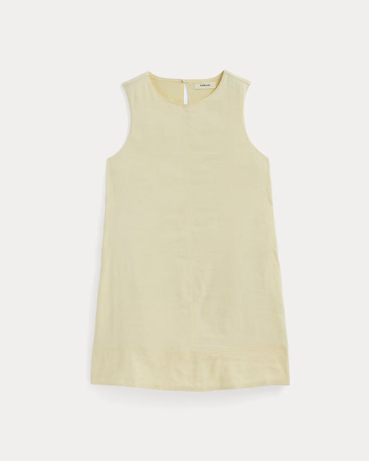 The Shift Dress in Stretch Linen | Light Yellow