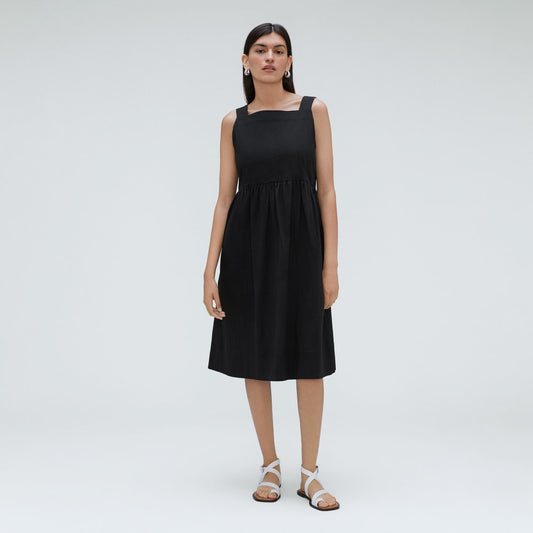 The Seersucker Midi Dress | Black
