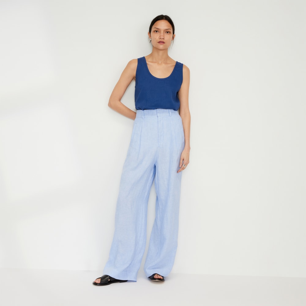 The Scoop Tank in Linen | Mazarine Blue