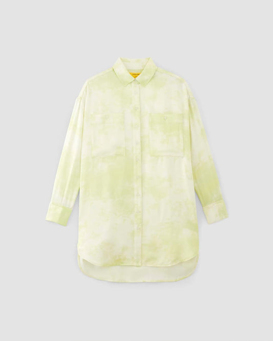 The Everlane x Marques' Almeida Satin Tie-Dye Shirt | Seafoam Tie-Dye