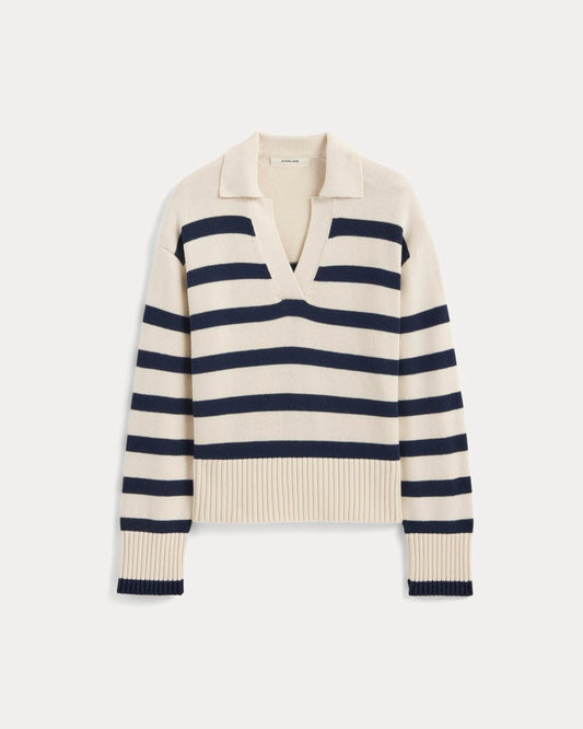 The Boxy Polo in Everyday Cotton | Canvas / Navy