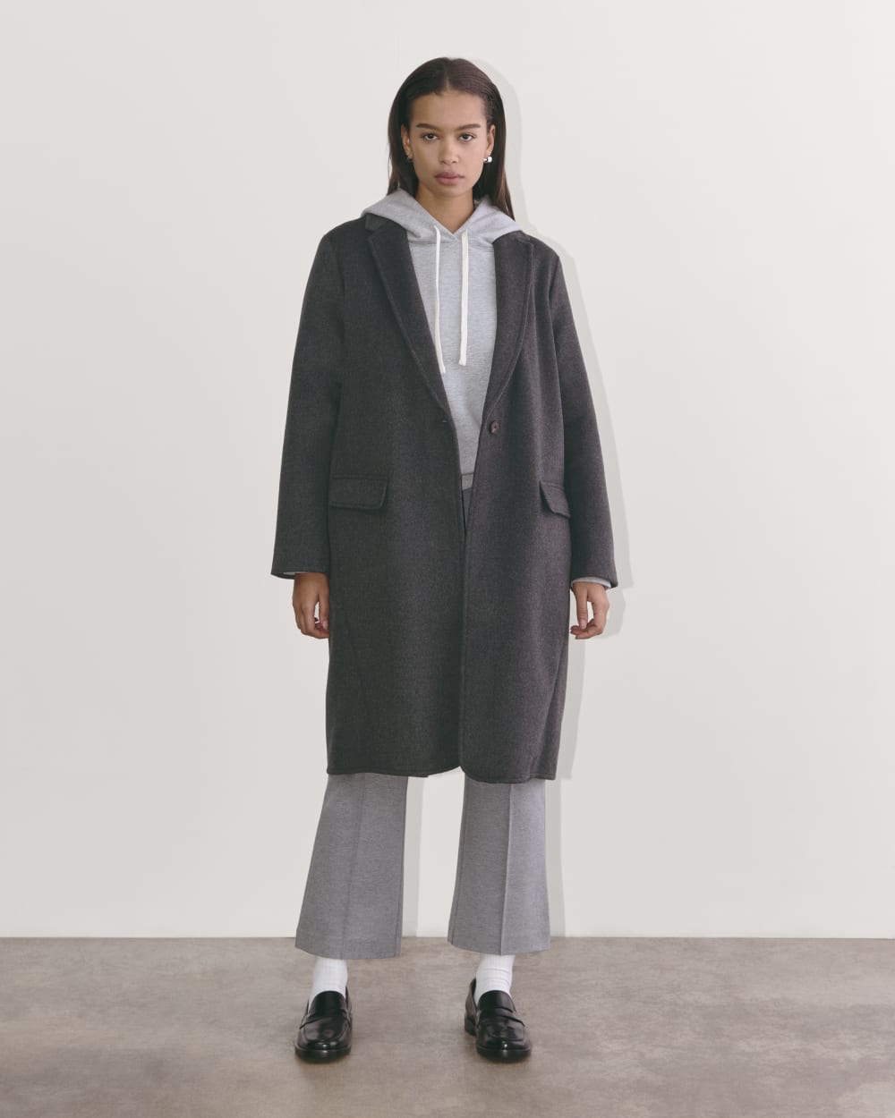 The Topcoat in Wool | Dark Charcoal Melange