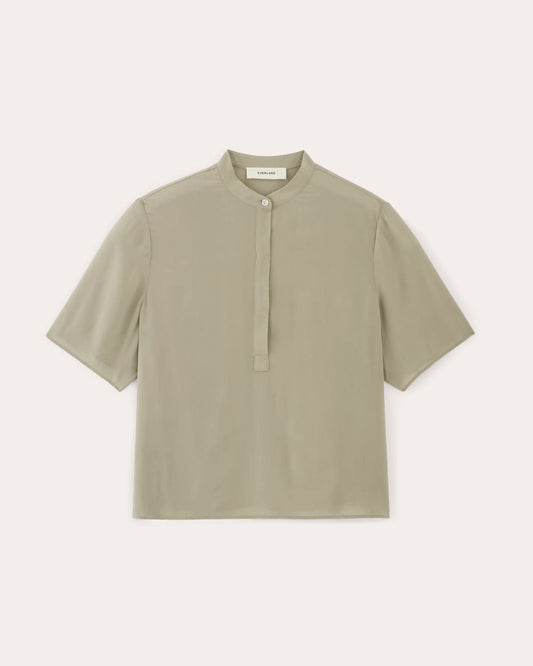 The Popover Top in Washable Silk | Seagrass
