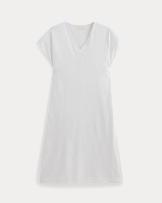 The Tie-Back Dress in Stretch Linen | White