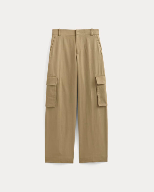 Wide-Leg Cargo Trouser in Buttersmooth | Ash Brown