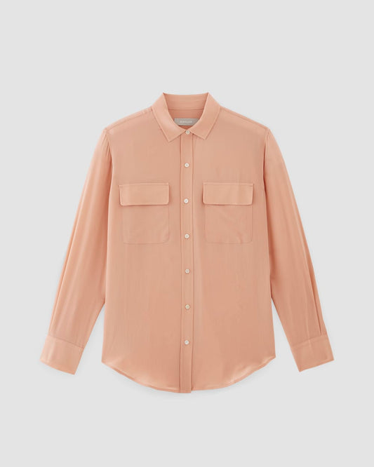 The Utility Shirt in Washable Silk | Blush Pink