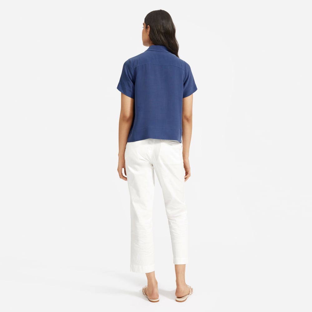 The Clean Silk Short-Sleeve Notch Shirt | French Blue
