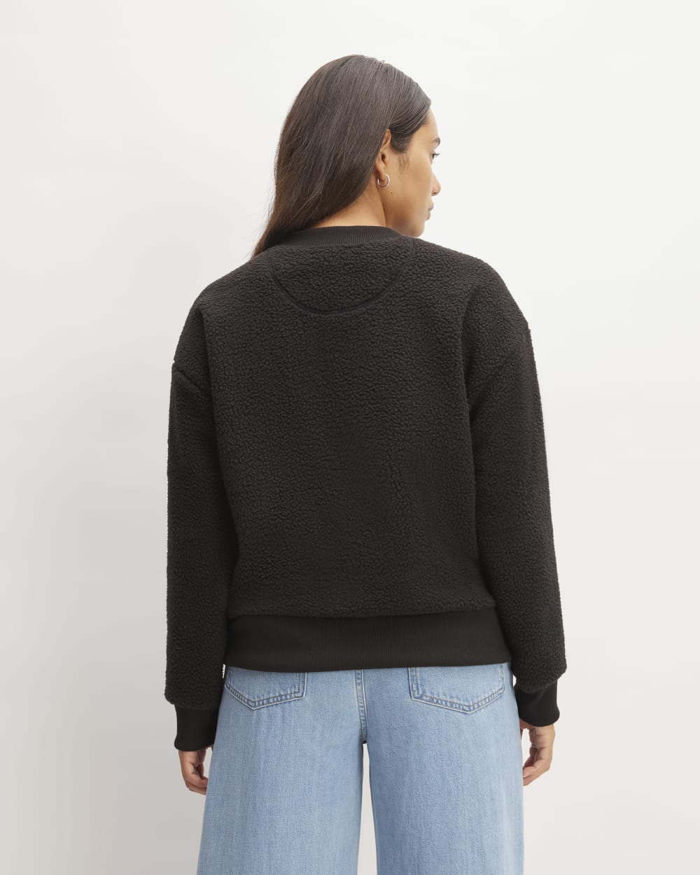 The ReNew Fleece Oversized Crew | Black