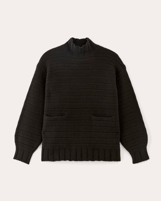 The Oversized Turtleneck in Luxe Merino | Black