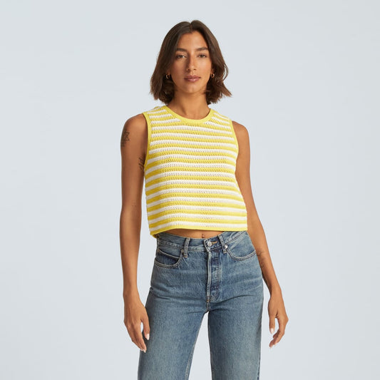 The Crochet Knit Cami | Canvas / Lemon