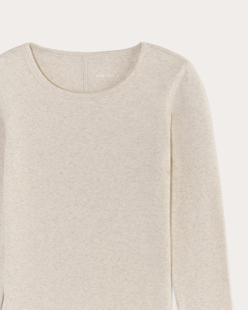 The Luxe Rib Long-Sleeve Crew | Heathered Oat