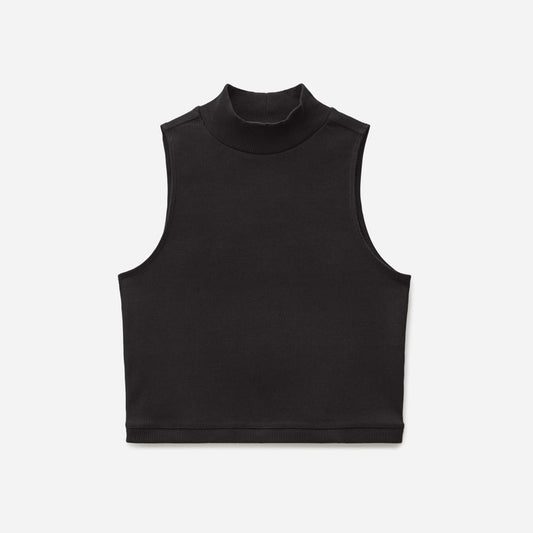 The Ribbed Mockneck Tank | Black