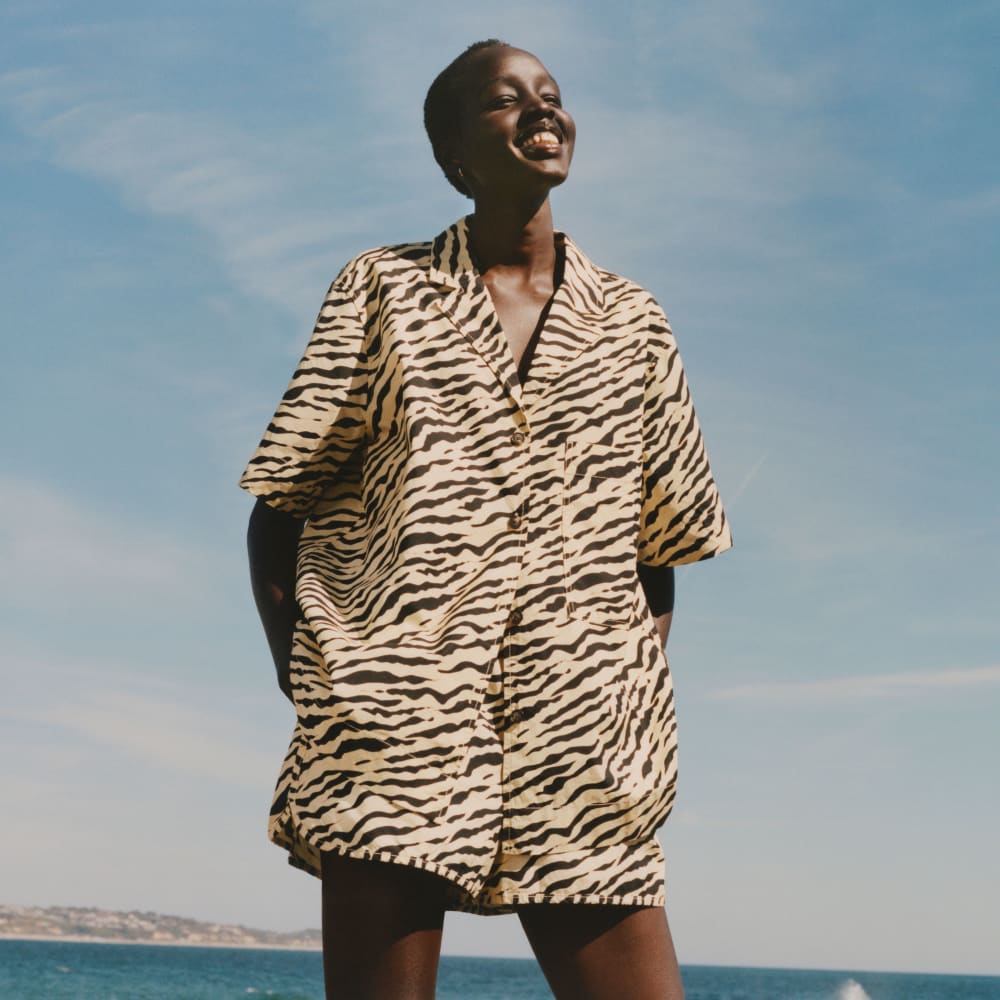 The Poplin Boxer Short | Pale Yellow Tiger Stripe