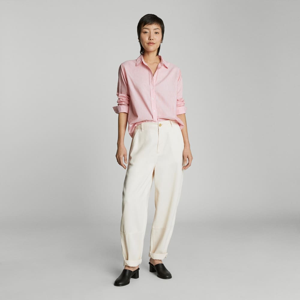 The Must-Have Shirt in Silky Cotton | Mandarin / White