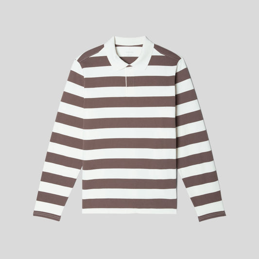 The Premium-Weight Rugby Shirt | Chocolate Brown / Canvas Tan