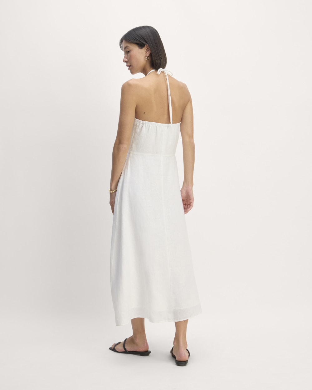The Linen Halter-Neck Dress | White