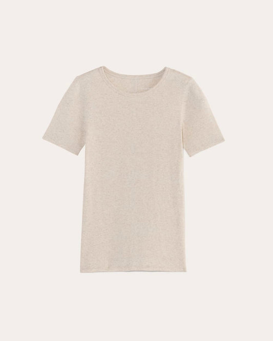 The Luxe Rib Crew | Heathered Oat