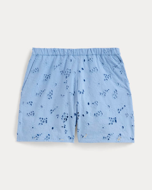 The Eyelet Pull-On Short | Sky Blue