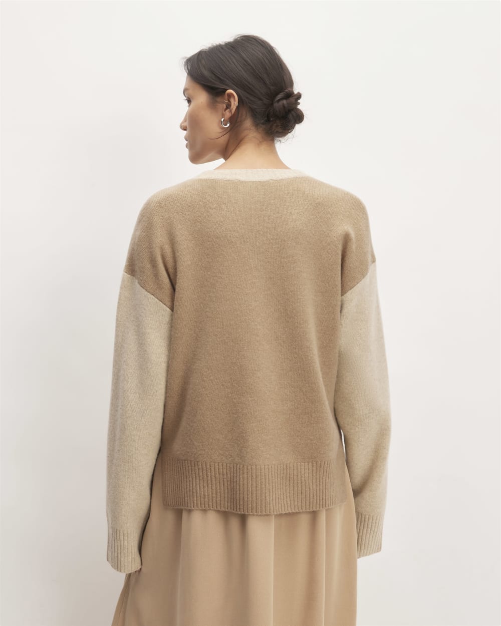 The Good Merino Wool Crewneck Sweater | Light Camel / Dark Oat