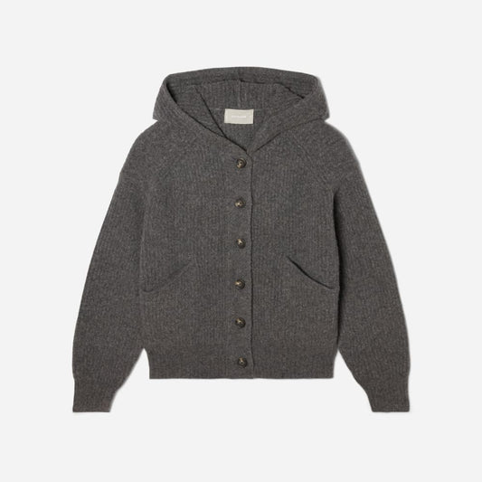 The Cozy-Stretch Hooded Cardigan | Heathered Charcoal