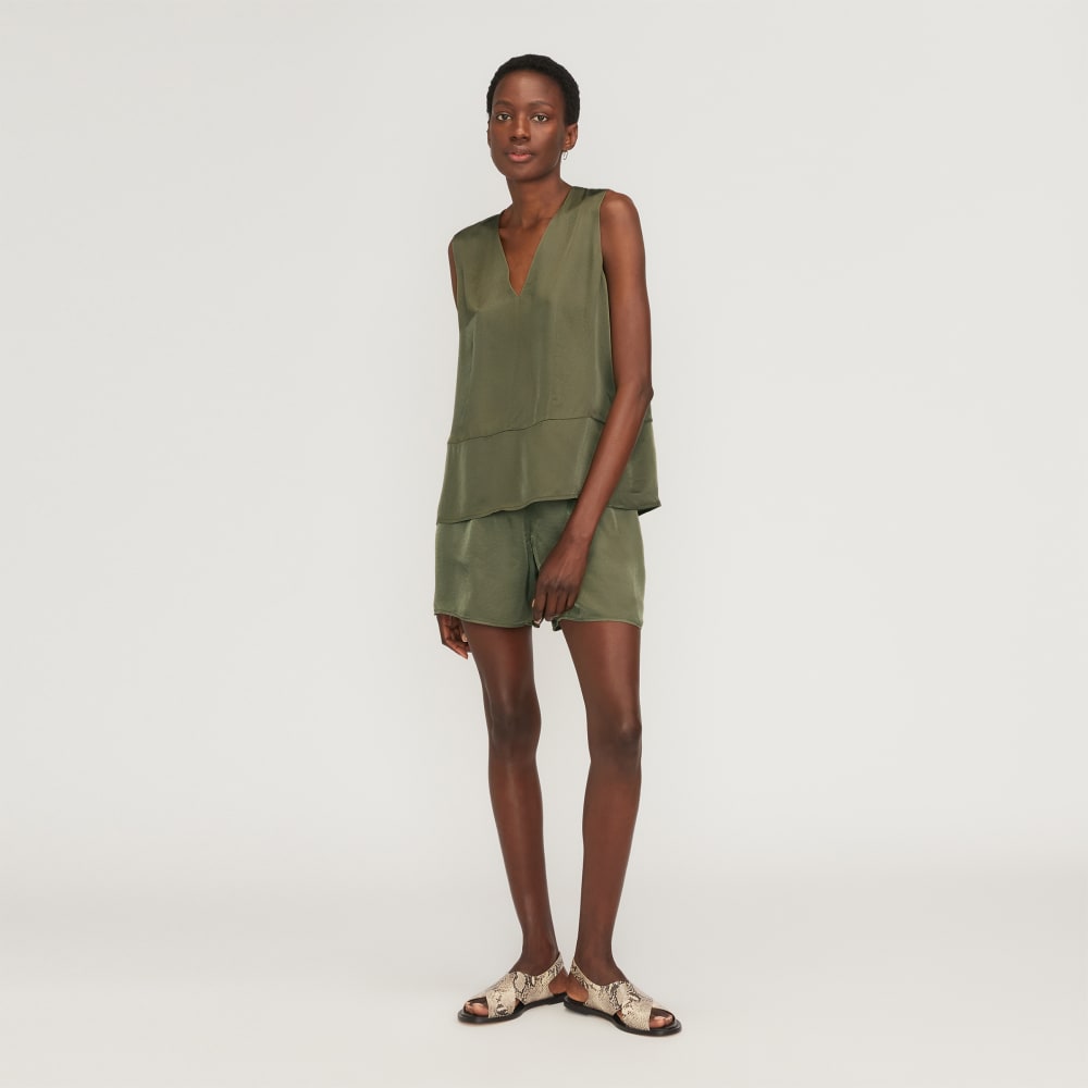 The Satin V-Neck Top | Kalamata