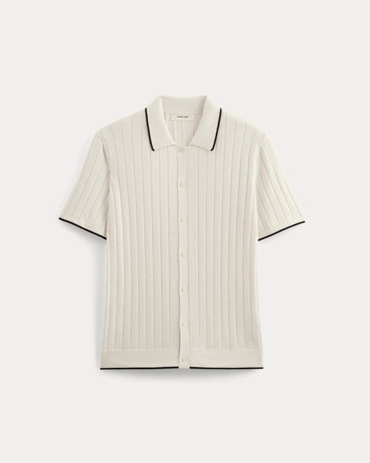 The No-Sweat Button-Down Polo | Heathered Canvas