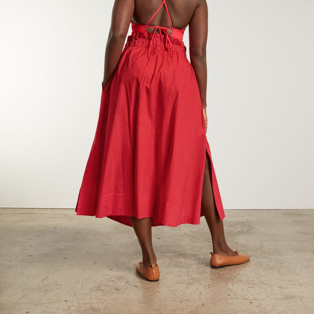 The Easy Button-Front Skirt | Goji Berry