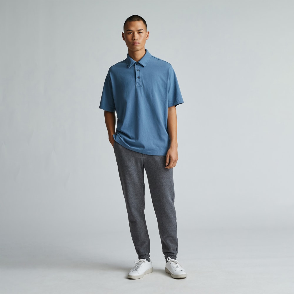 The Premium Weight Relaxed Polo | Bluefin