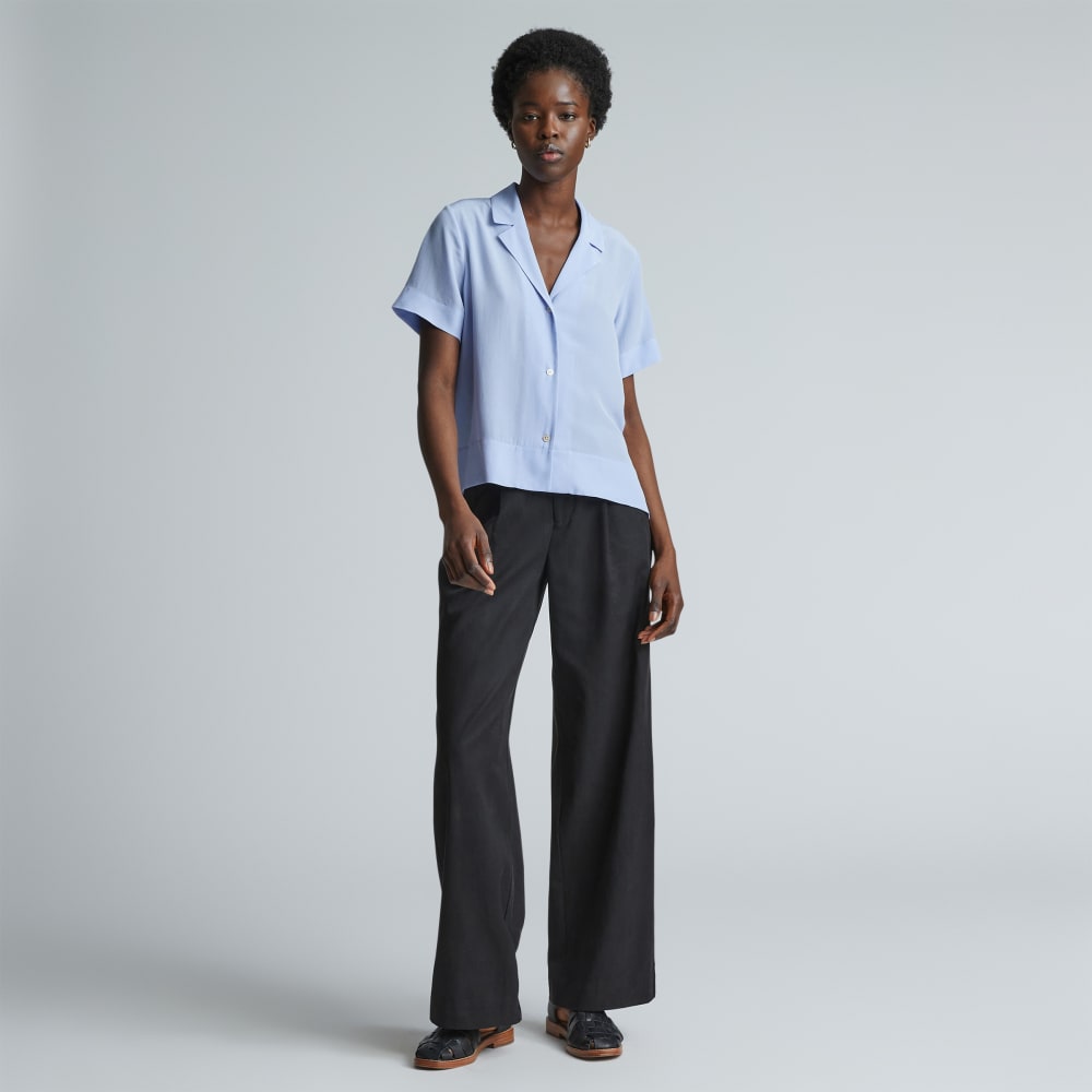The Notch Shirt in Washable Silk | Periwinkle