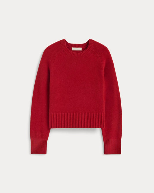 The Boxy Crew in Cashmere | Berry Red