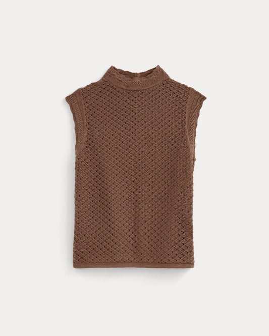 The Lace Knit Tank | Mocha