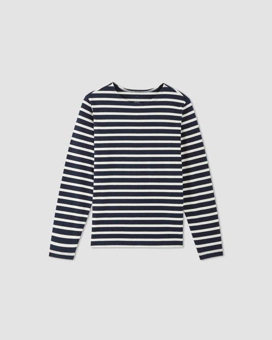 The Premium-Weight Long-Sleeve Mariner Tee | Navy / Bone