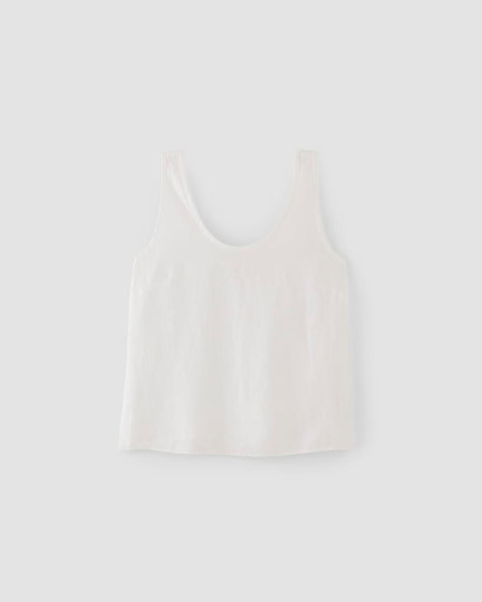 The Scoop Tank in Linen | White