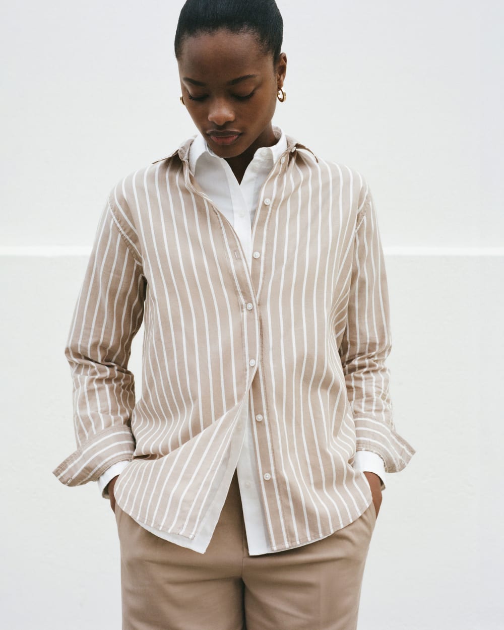 The Must-Have Shirt in Silky Cotton | Cherry Mahogany / White