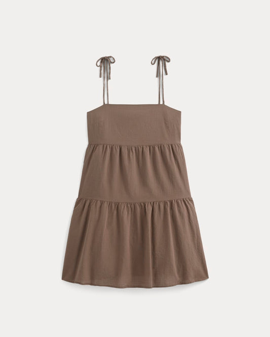 The Gauze Mini Tiered Dress | Mocha