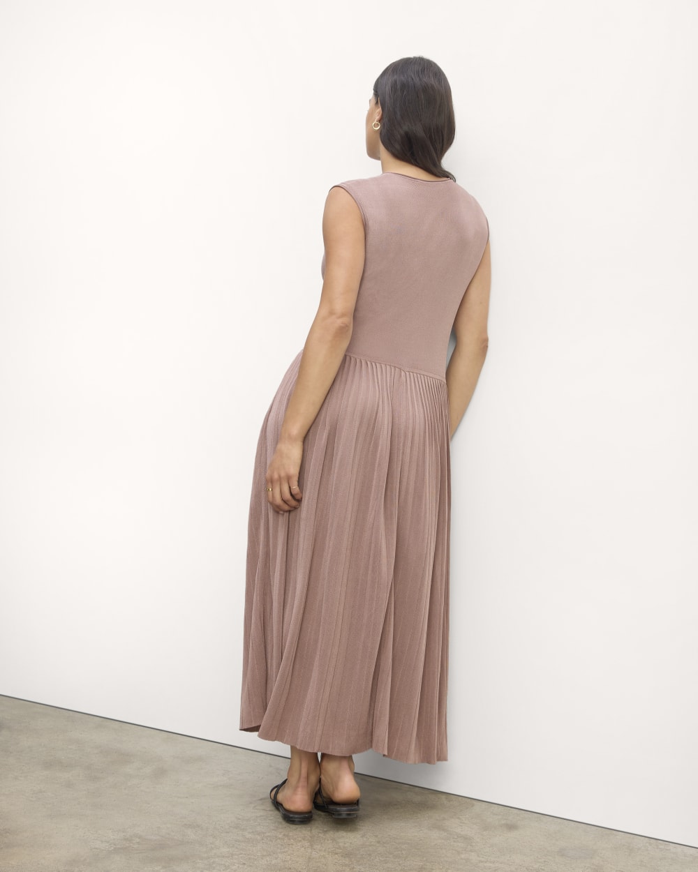 The Knit Pleated Dress | Dusty Rose