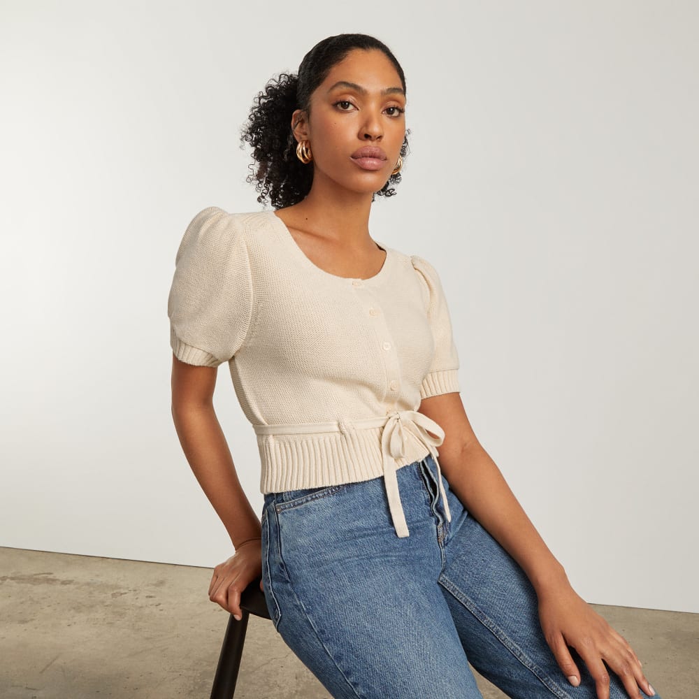 The Puff Sleeve Sweater Top | Parchment