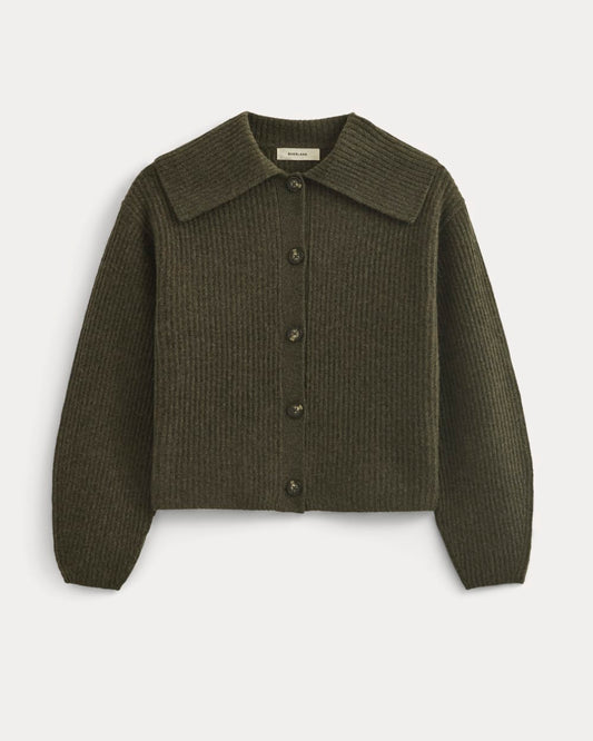 Fisherman Cardigan in Wool Cashmere | Heather Beech