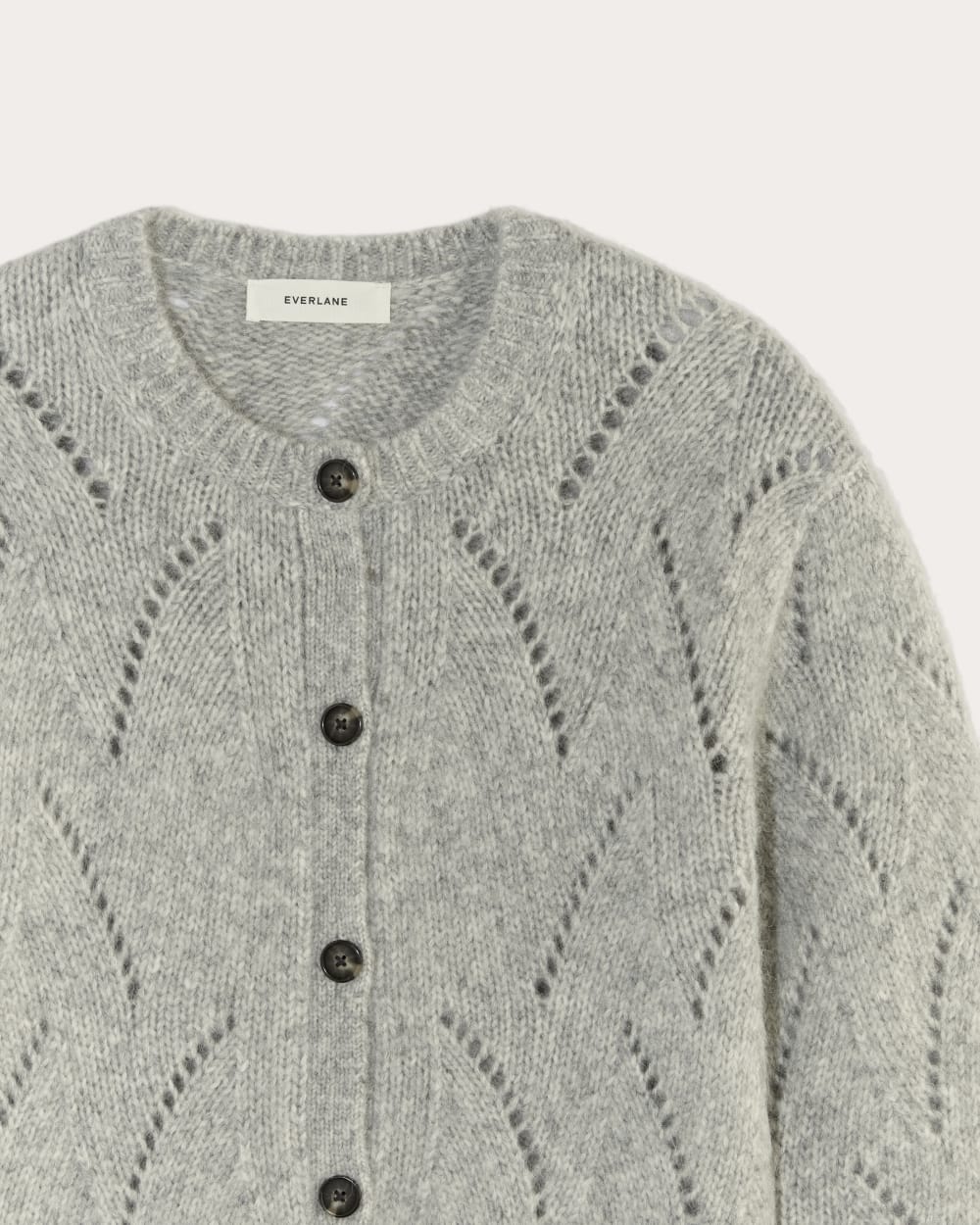The Pointelle Cardigan in Cloud | Heather Grey