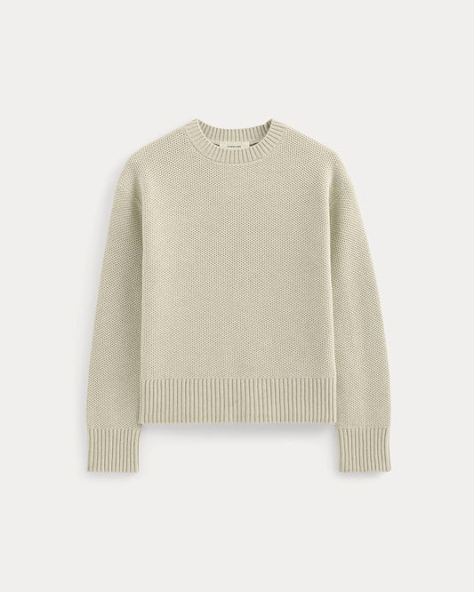 The Cotton Honeycomb Square Crew | Heathered Oat