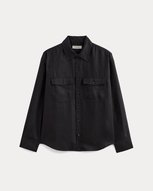 The Linen Utility Shirt | Black