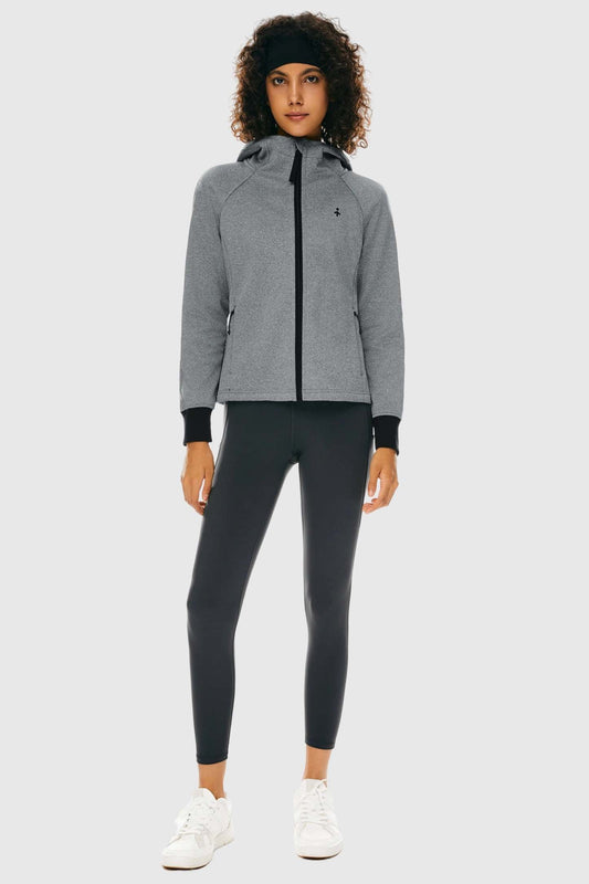 Zip Up Fleece Lined Hoodie Long Sleeve Cropped Sweatshirt