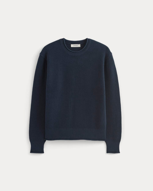 Waffle Rollneck Crew in Everyday Cotton | Navy