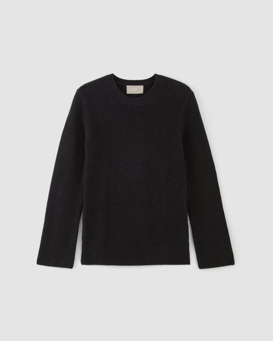 The Organic Cotton Slim Crew Sweater | Black