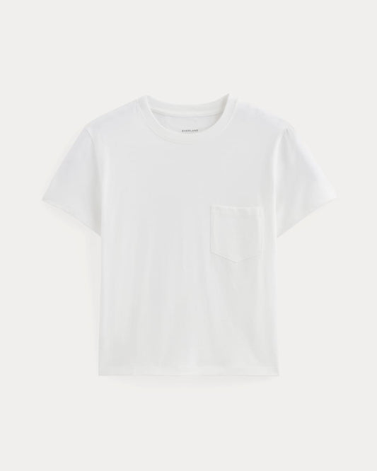 The Box-Cut Tee in Essential Cotton | White | Pocket