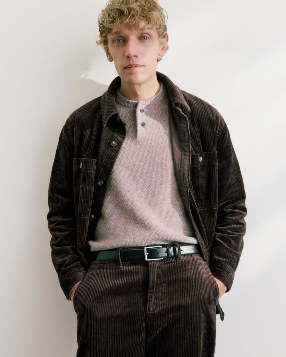 Henley in Wool Cashmere | Light Heathered Taupe