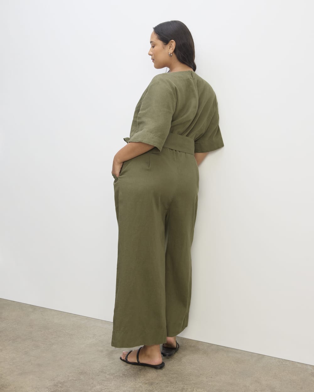 The Wrap Jumpsuit in Linen | Kalamata