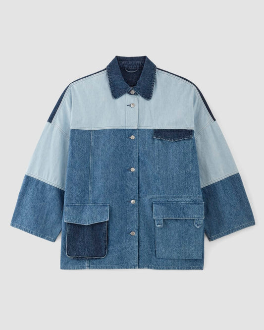 The Everlane x Marques' Almeida Denim Patchwork Jacket | Diamond Blue