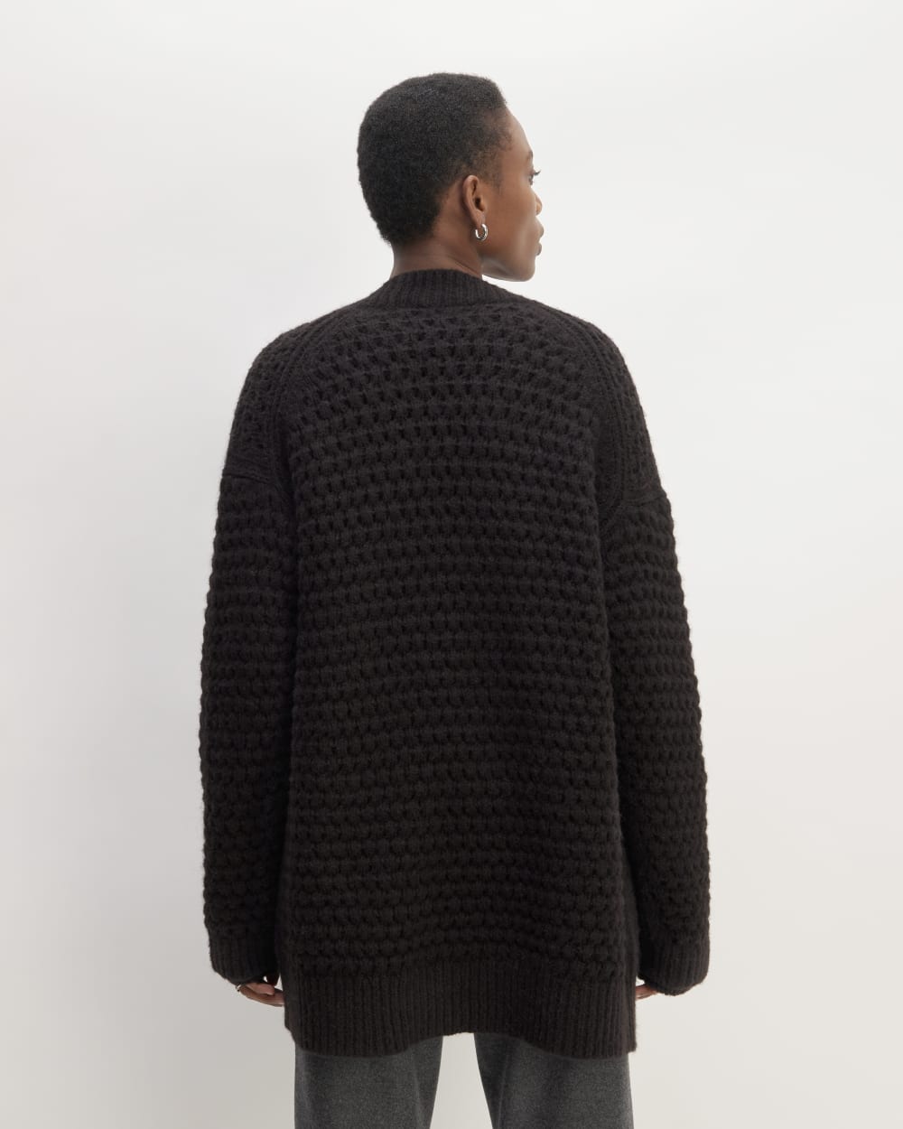 The Cloud Oversized Textured Cardigan | Black